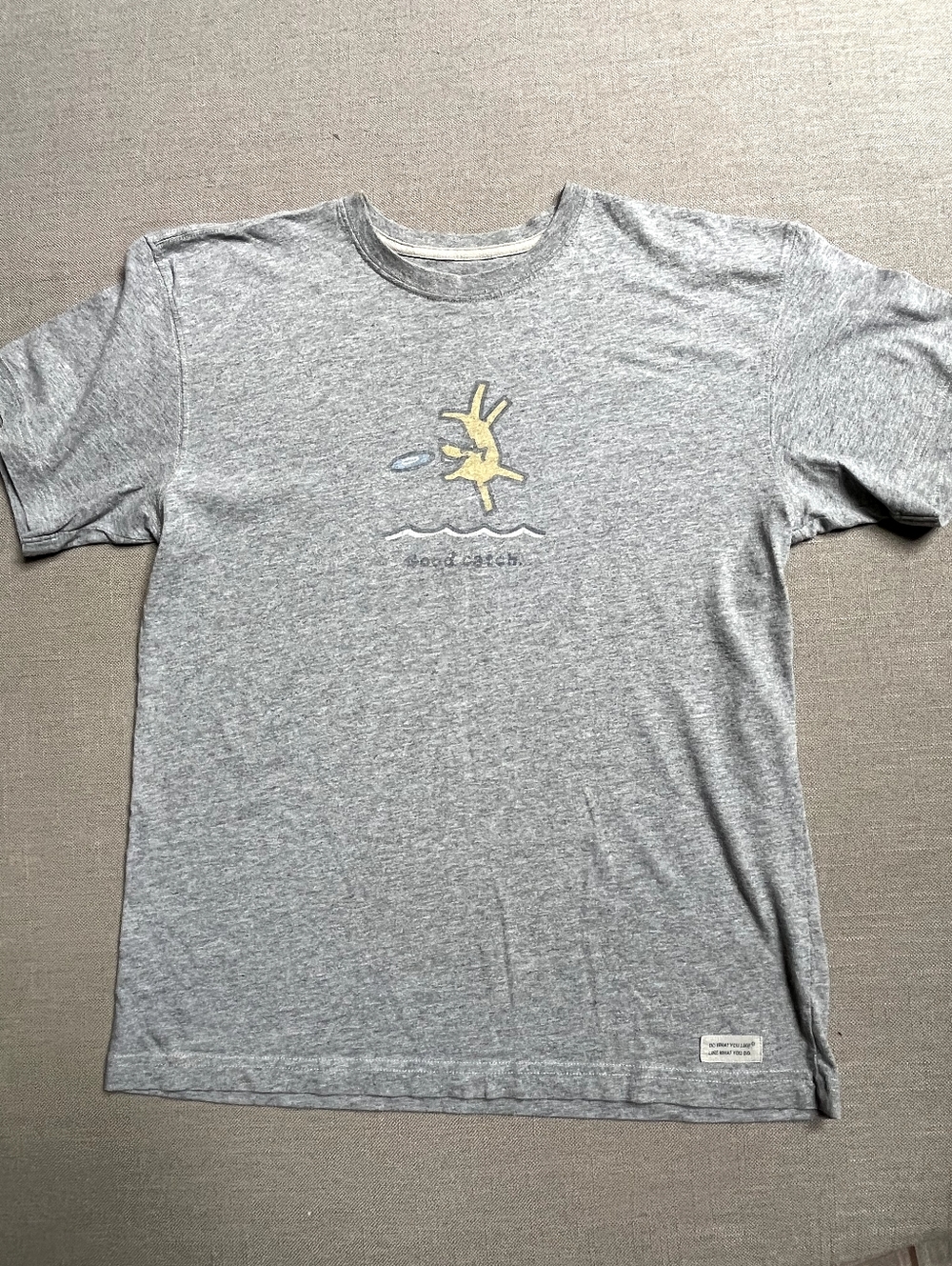 Life is Good, Adult Size S. Gray Vintage Tshirt